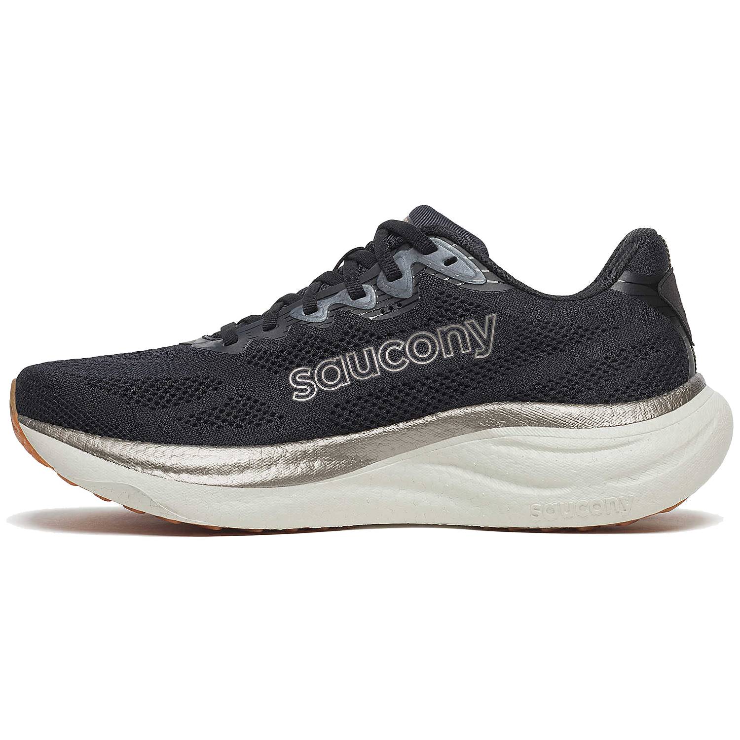 Saucony Ride 19 Men's Running Shoes, Black/Pewter