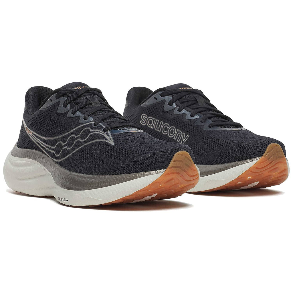 Saucony Ride 19 Men's Running Shoes, Black/Pewter