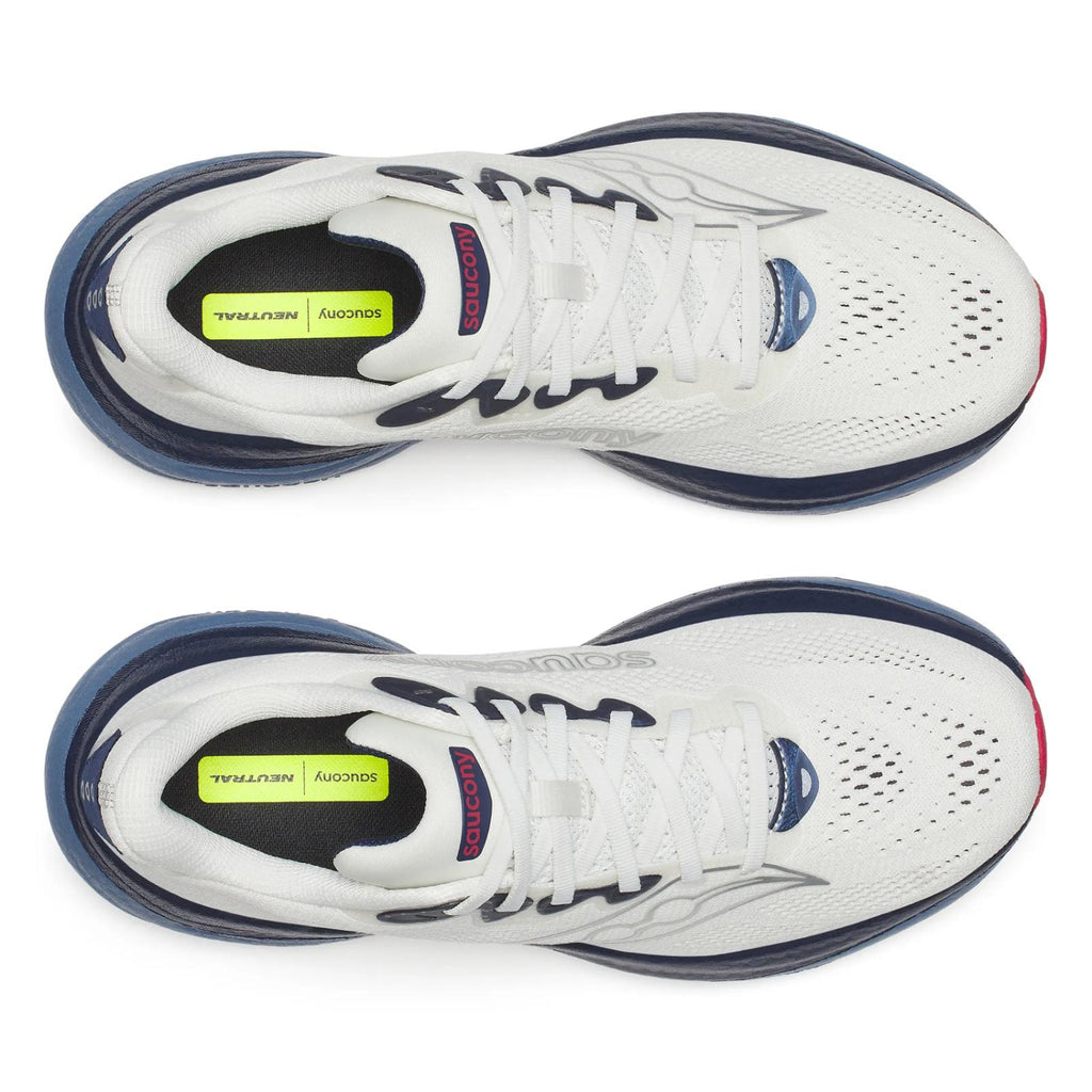 Saucony Ride 19 Men's Running Shoes, Ivory/Storm