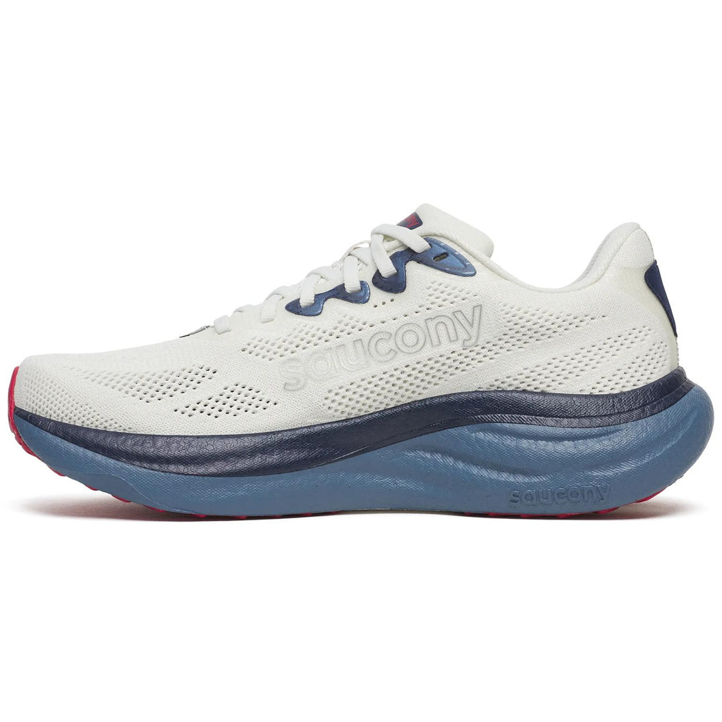 Saucony Ride 19 Men's Running Shoes, Ivory/Storm