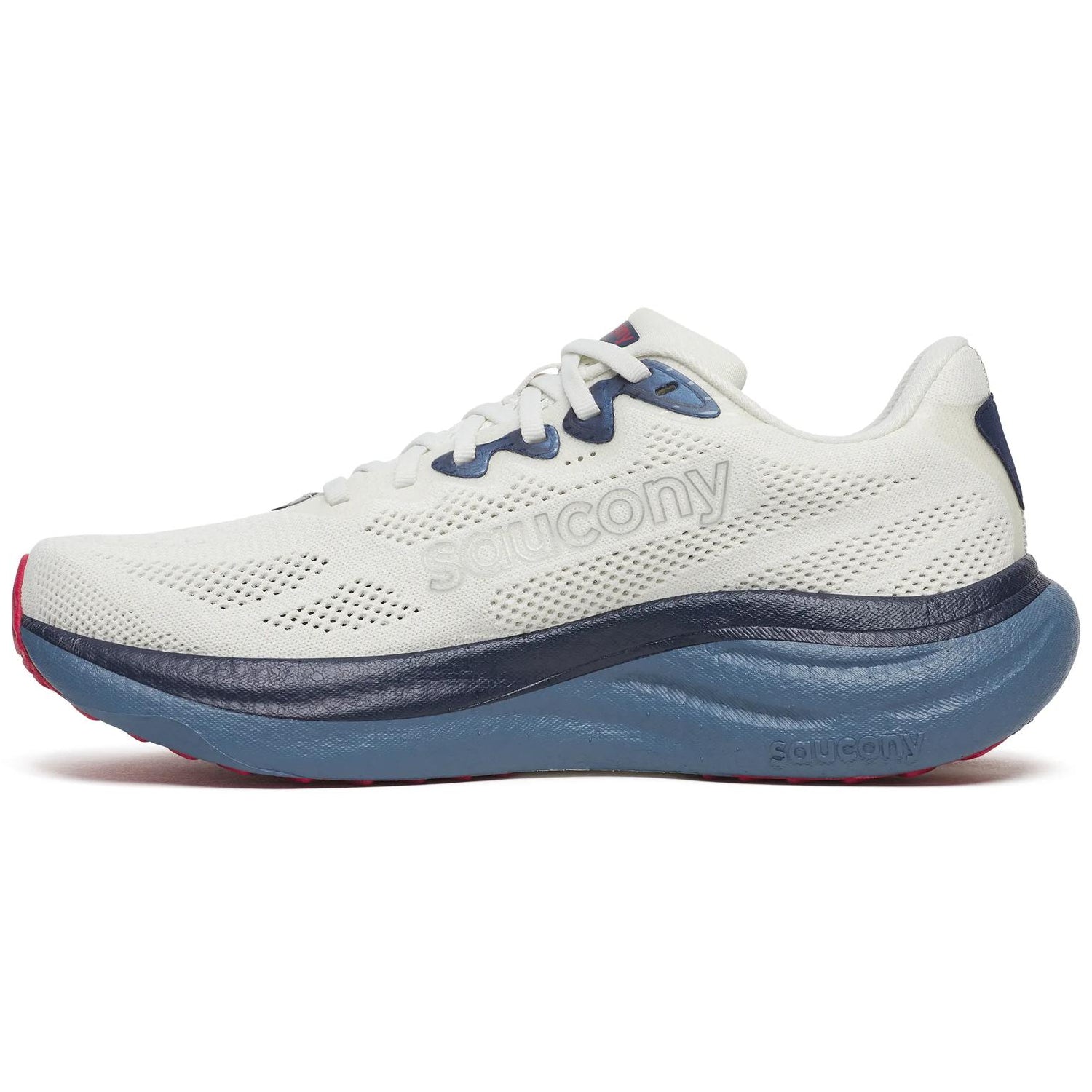 Saucony Ride 19 Men's Running Shoes, Ivory/Storm