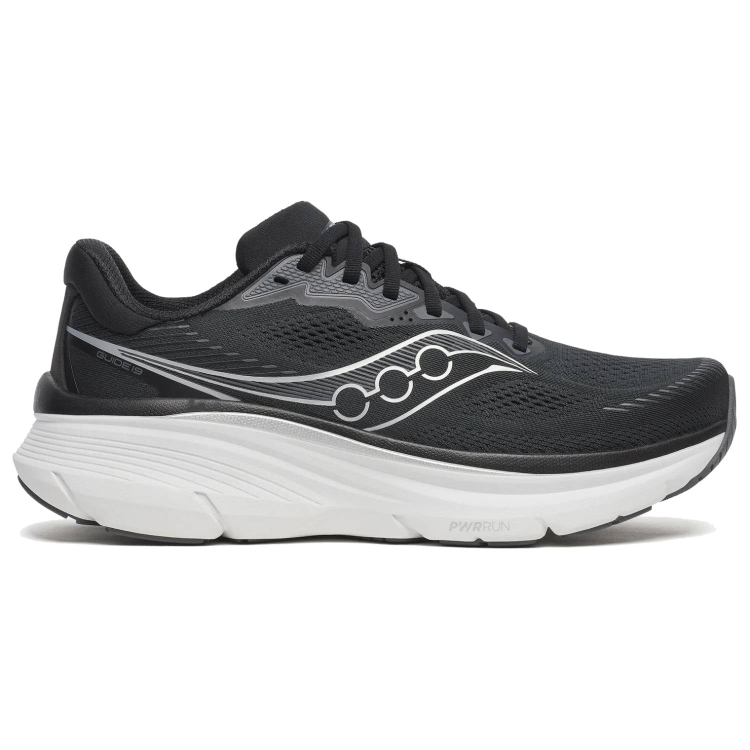 Saucony Guide 19 Men's Running Shoes, Black/Silver Main image