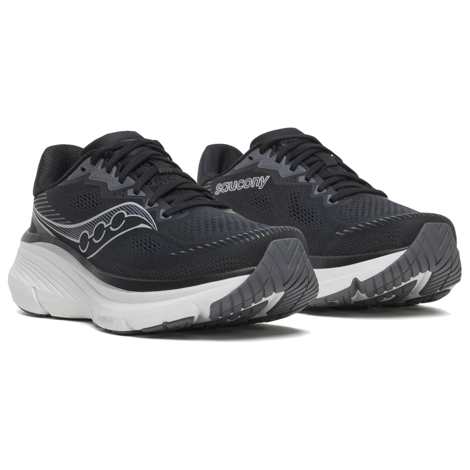Saucony Guide 19 Men's Running Shoes, Black/Silver