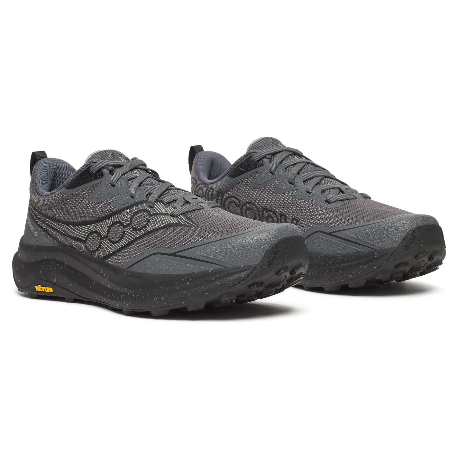 Saucony Peregrine 16 Men's Trail Running Shoes, Carbon/Black