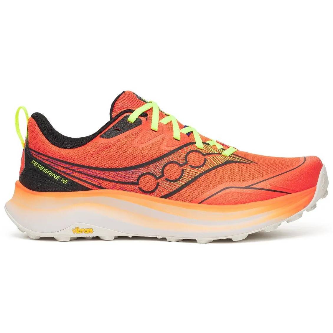 Saucony Peregrine 16 Men's Trail Running Shoes, Fire/Black Main image