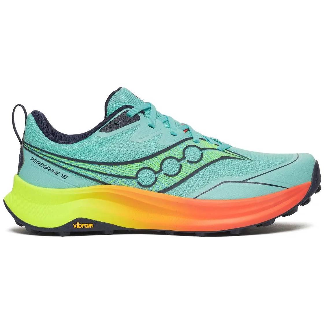 Saucony Peregrine 16 Men's Trail Running Shoes, Splash/Citron Main image
