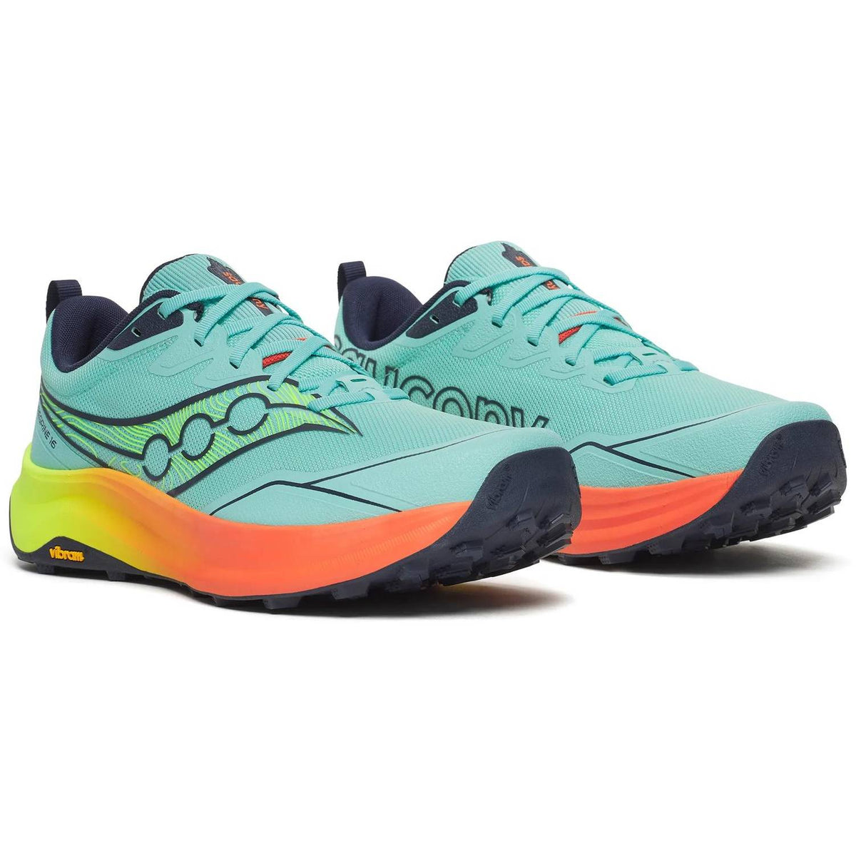 Saucony Peregrine 16 Men's Trail Running Shoes, Splash/Citron