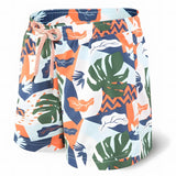 Saxx Cannonball 2in1 Men's Long Swim Shorts, Aqua Cut Collage