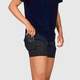 Saysky WMNS Polka 2in1 Shorts 3", Sky Captain/Polka Dot