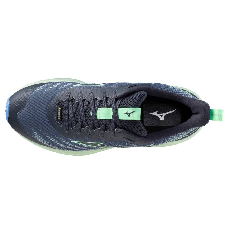 Mizuno Wave Rider GTX 2 Men's Running Shoes, Vintage Indigo/Neo Mint/Frontier Blue