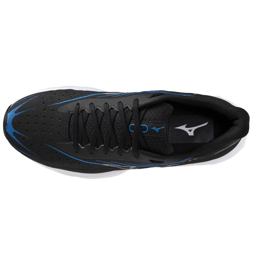 Mizuno Wave Skyrise 6 Men's Running Shoes, Black/White/Blue Pace