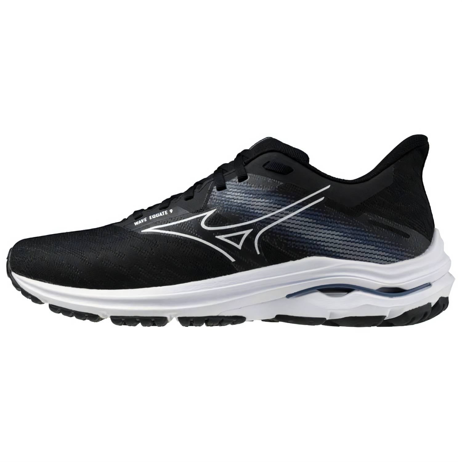 Mizuno Wave Equate 9 Men's Running Shoes, Black/White/Vintage Indigo Main image