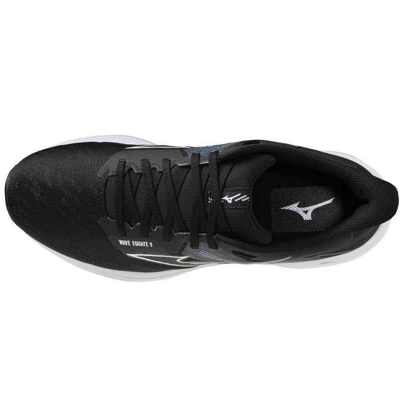 Mizuno Wave Equate 9 Men's Running Shoes, Black/White/Vintage Indigo