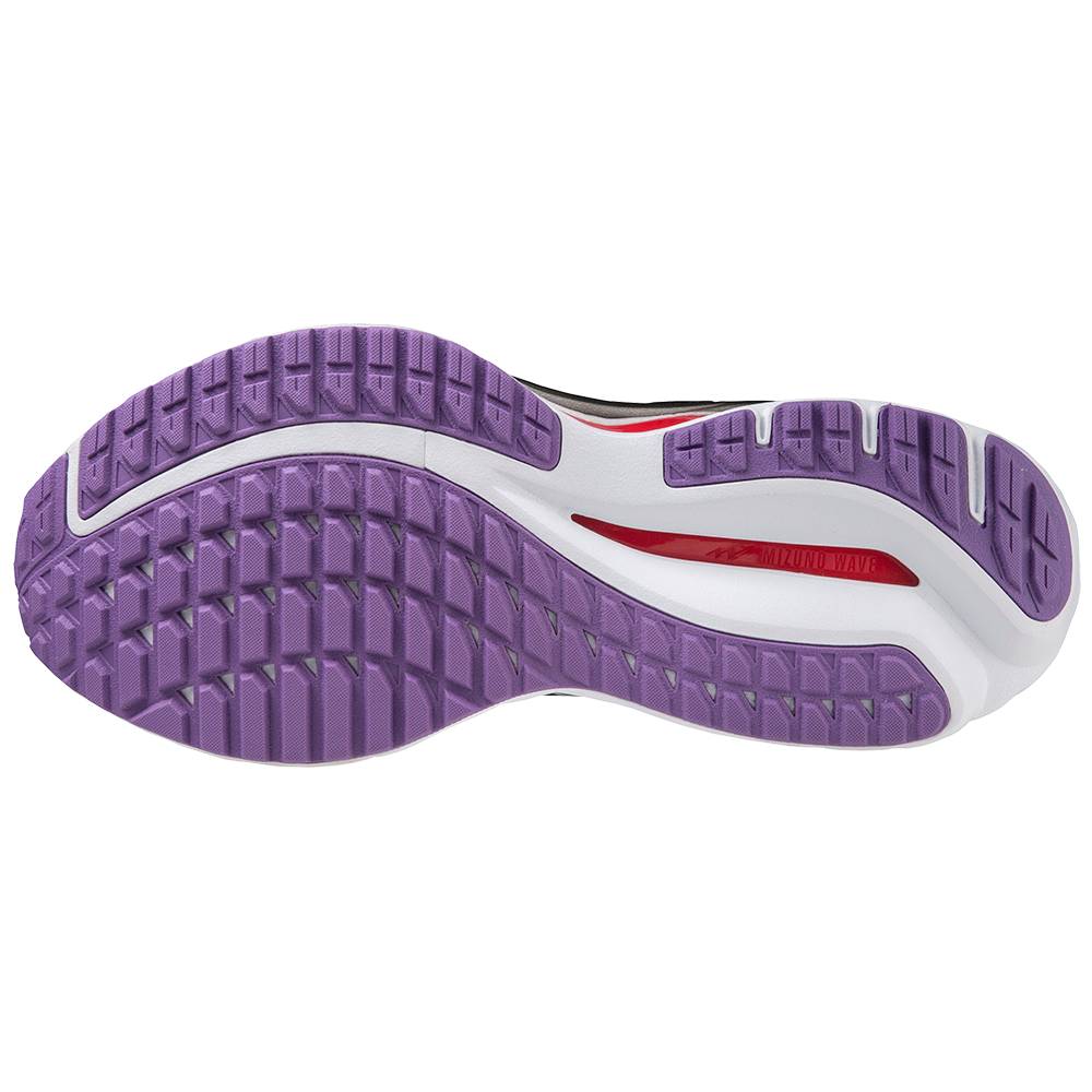 Mizuno Wave Inspire 19 Women's (D Width) Running Shoes, Black/Silver/Bittersweet