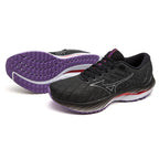 Mizuno Wave Inspire 19 Women's (D Width) Running Shoes, Black/Silver/Bittersweet