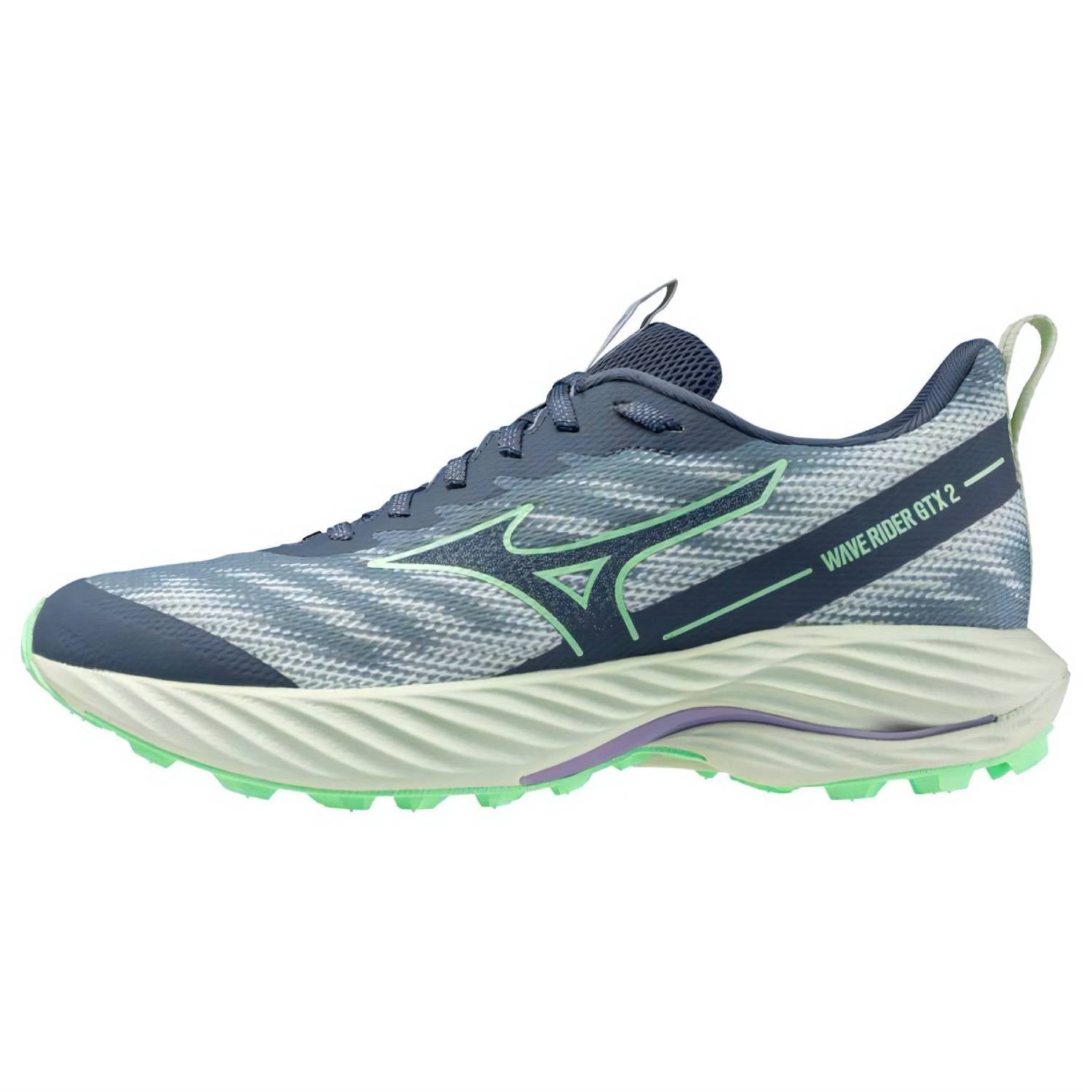 Mizuno Wave Rider GTX 2 Women's Running Shoes, Citadel/Vintage Indigo/Hint of Mint Main image