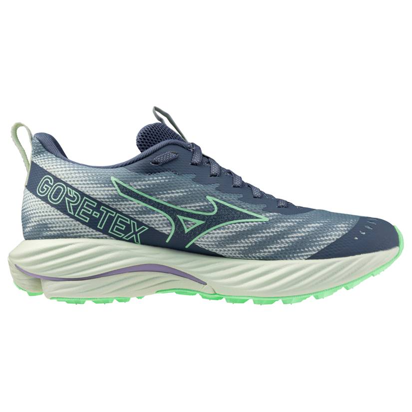 Mizuno Wave Rider GTX 2 Women's Running Shoes, Citadel/Vintage Indigo/Hint of Mint