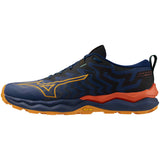 Mizuno Wave Daichi 8 Men's Trail Running Shoes, Estate Blue/Apricot/Spicy Orange