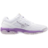 Mizuno Wave Phantom 3 Women's Indoor Court Shoes, White/Patrician Purple/Quince