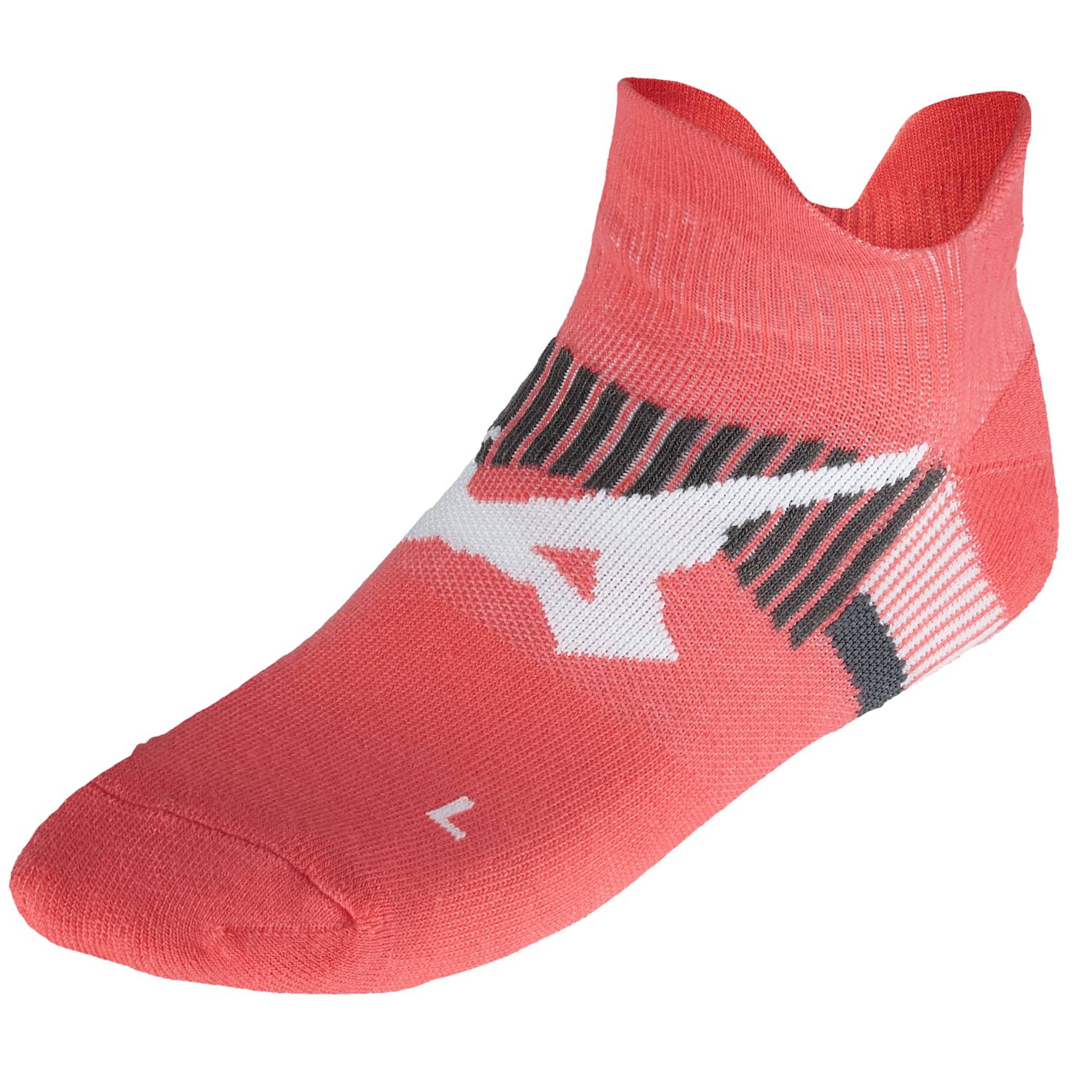 Mizuno DryLite Race Mid Running Socks, Coral Main image