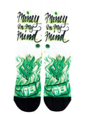 Stance Airbrush Money Crew Socks, Green/White