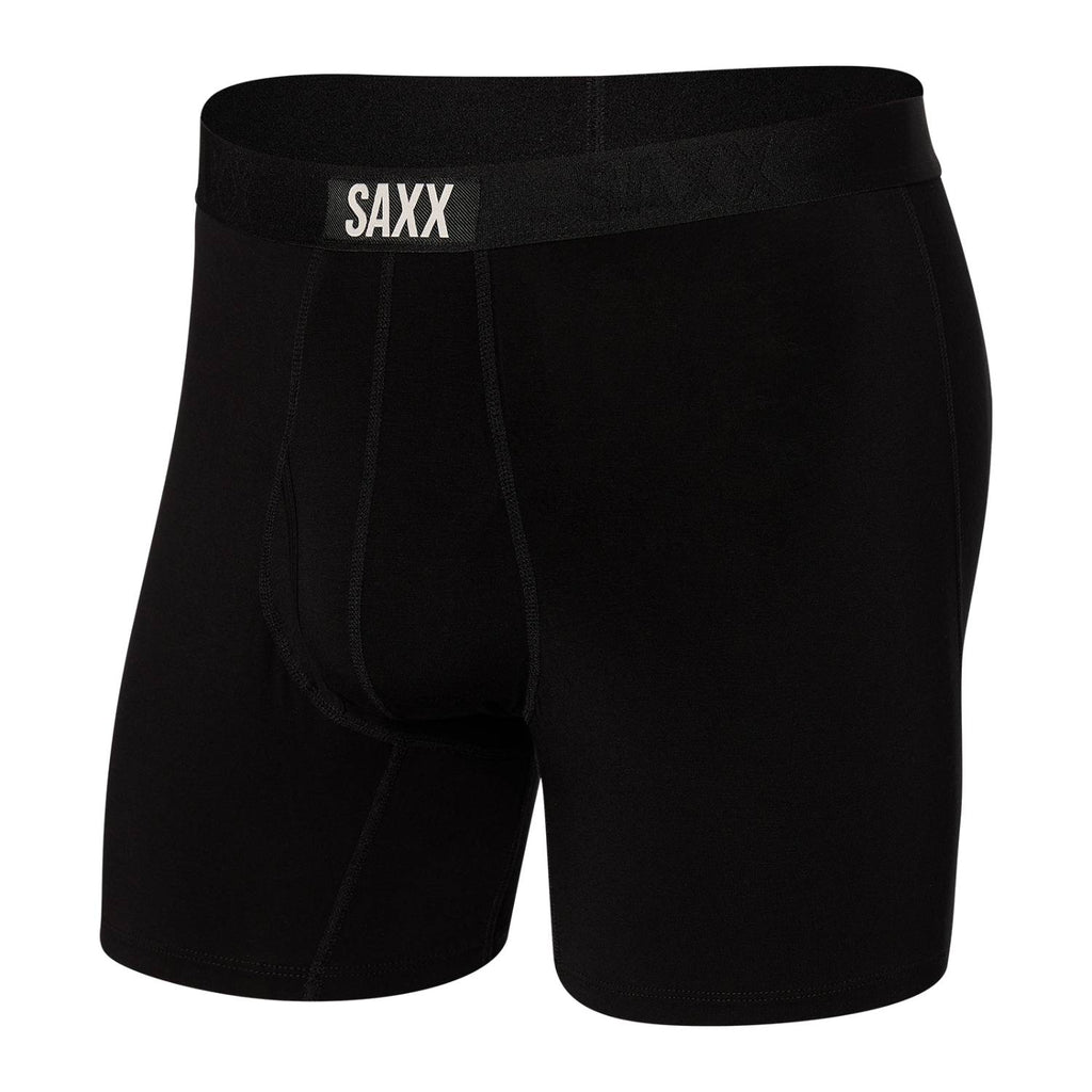 Saxx Ultra Super Soft Boxer Briefs, Black/Black