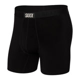 Saxx Ultra Super Soft Boxer Briefs, Black/Black