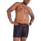 Saxx Kinetic Light Compression Mesh Boxer Briefs, Black/Vermillion