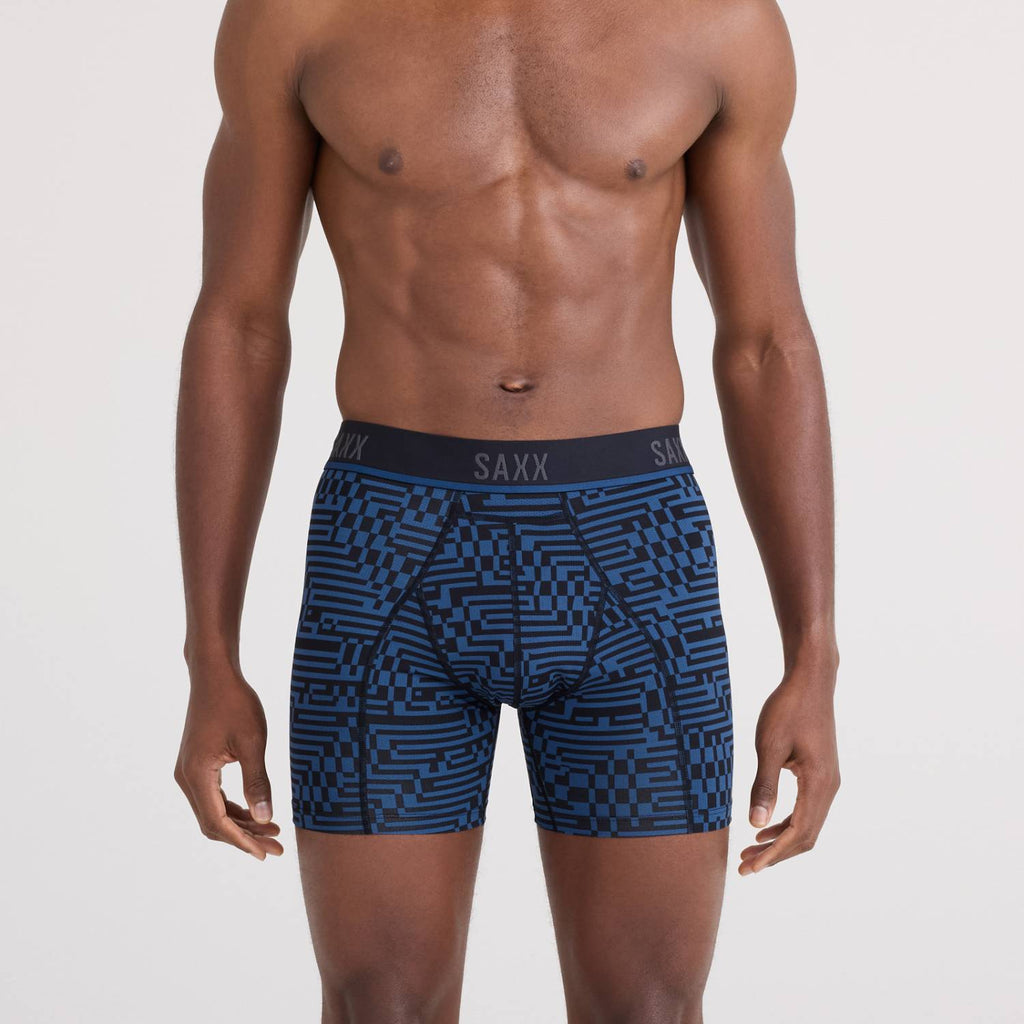 Saxx Kinetic Light-Compression Mesh Boxer Briefs, Maze Camo/Navy Dawn
