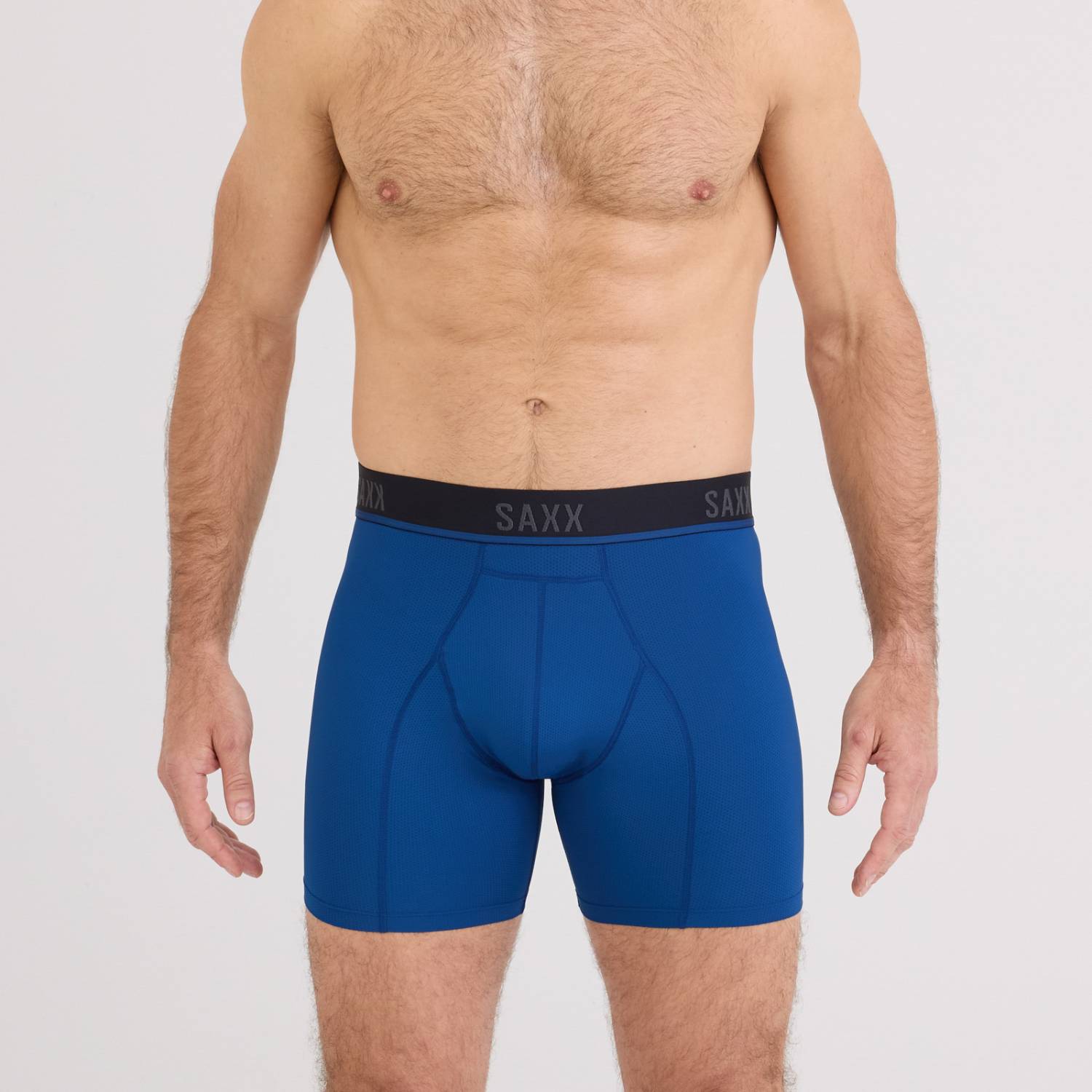 Saxx Kinetic Light-Compression Mesh Boxer Briefs, Navy Dawn