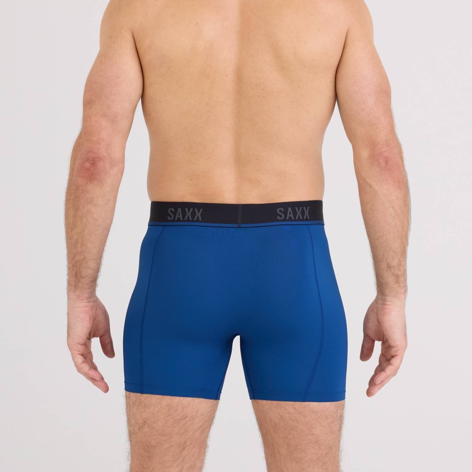Saxx Kinetic Light-Compression Mesh Boxer Briefs, Navy Dawn