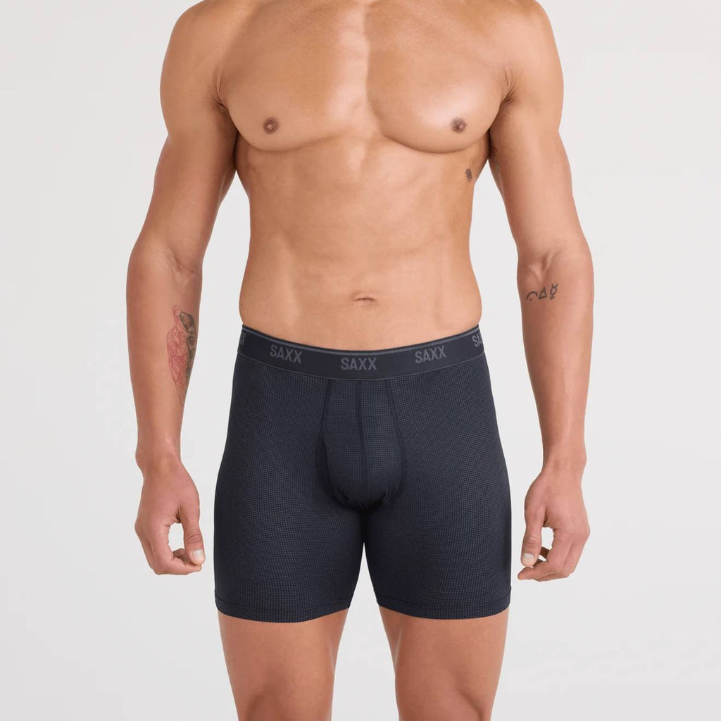 Saxx Quest Quick Dry Mesh Boxer Briefs, Black