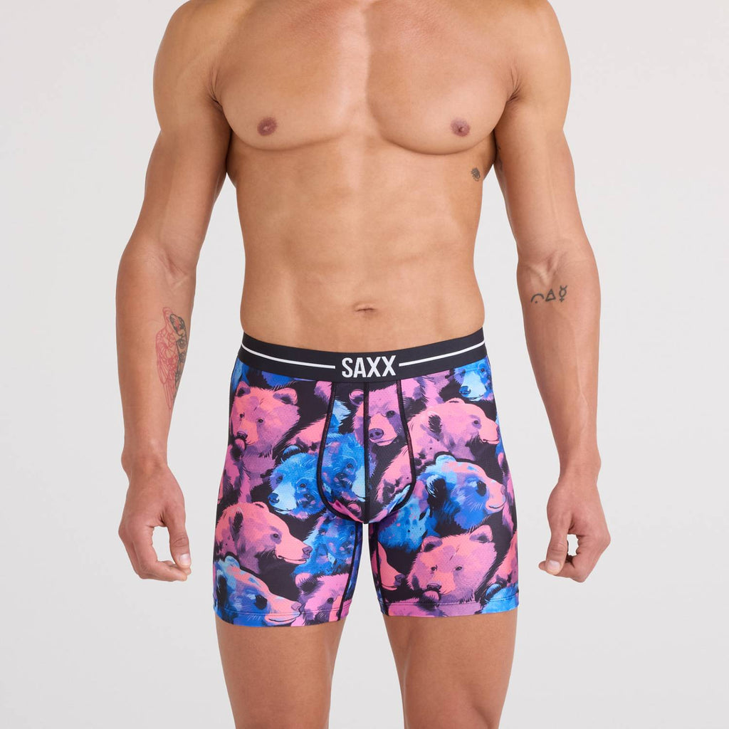 Saxx Volt Breathable Mesh Boxer Briefs, Beartasic/Multi