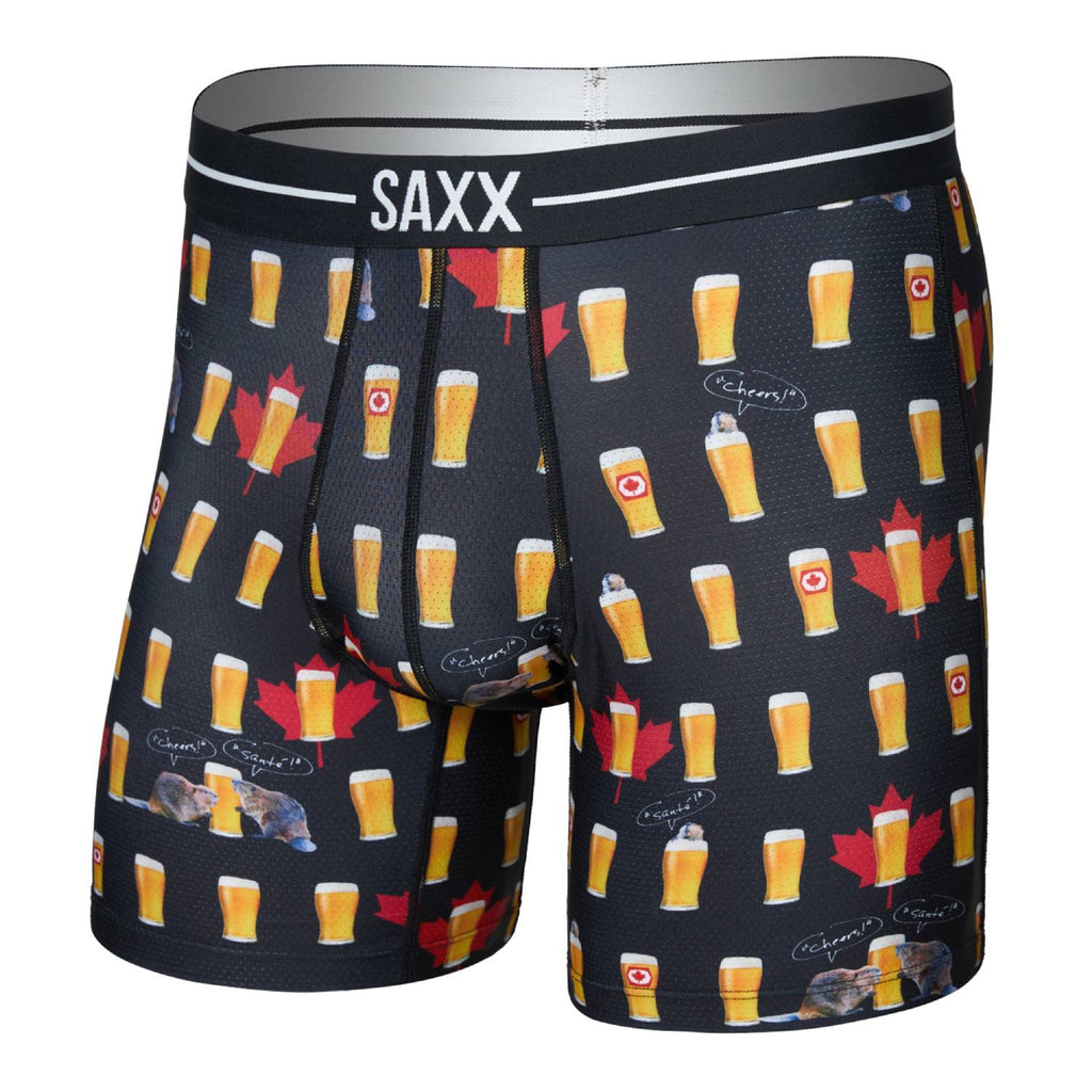 Saxx Volt Breathable Mesh Boxer Briefs, Cheers Canada/Black