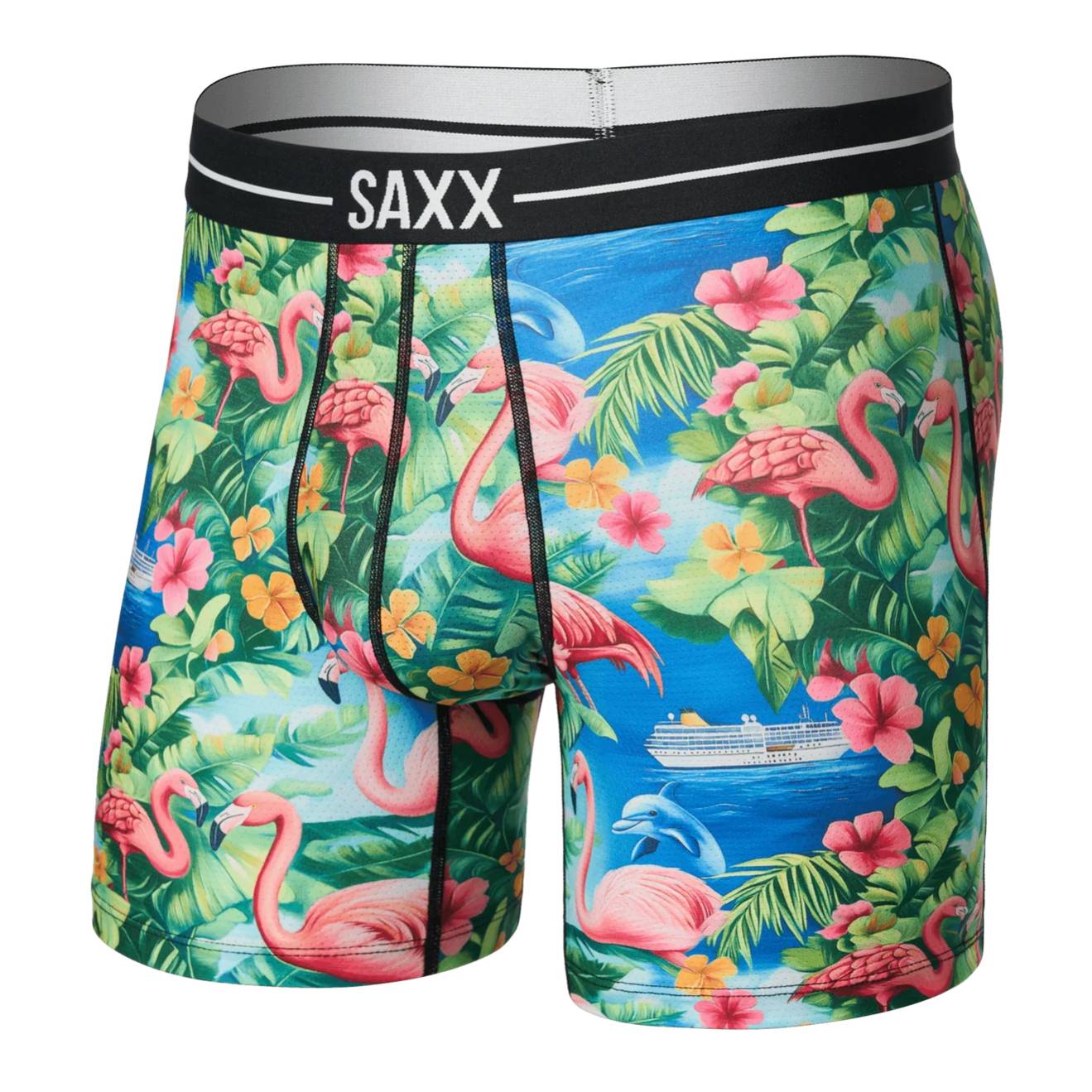 Saxx Volt Breathable Mesh Boxer Briefs, Flamingo Bay/Multi Main image