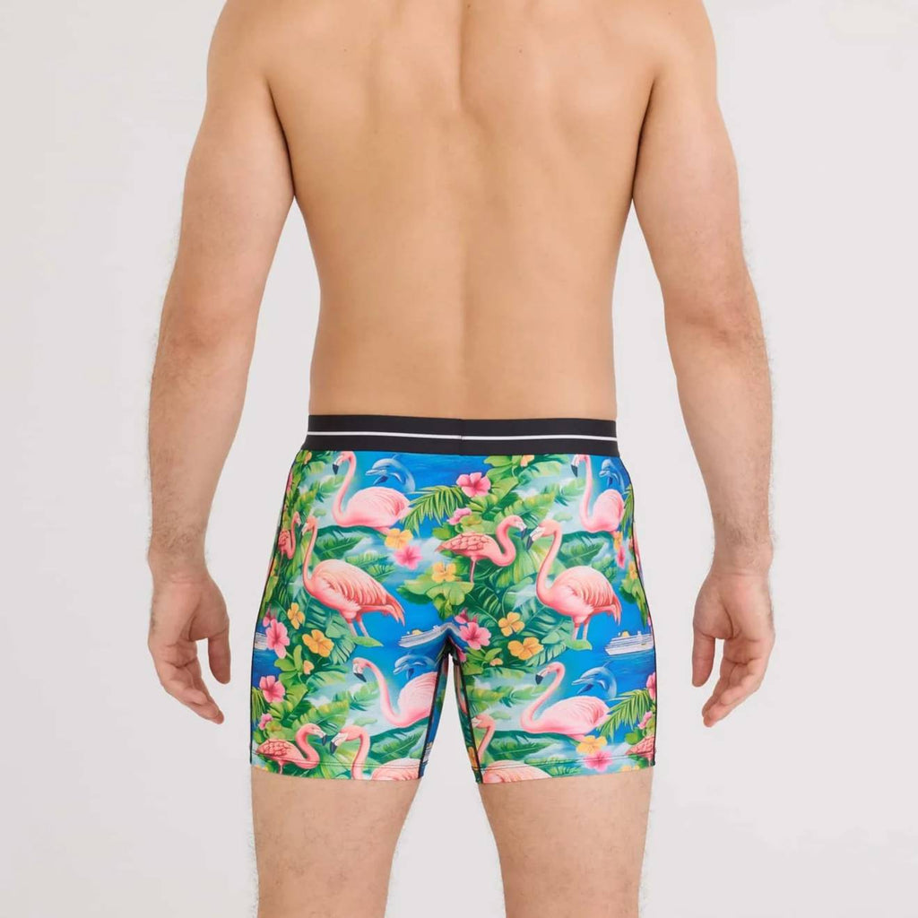 Saxx Volt Breathable Mesh Boxer Briefs, Flamingo Bay/Multi