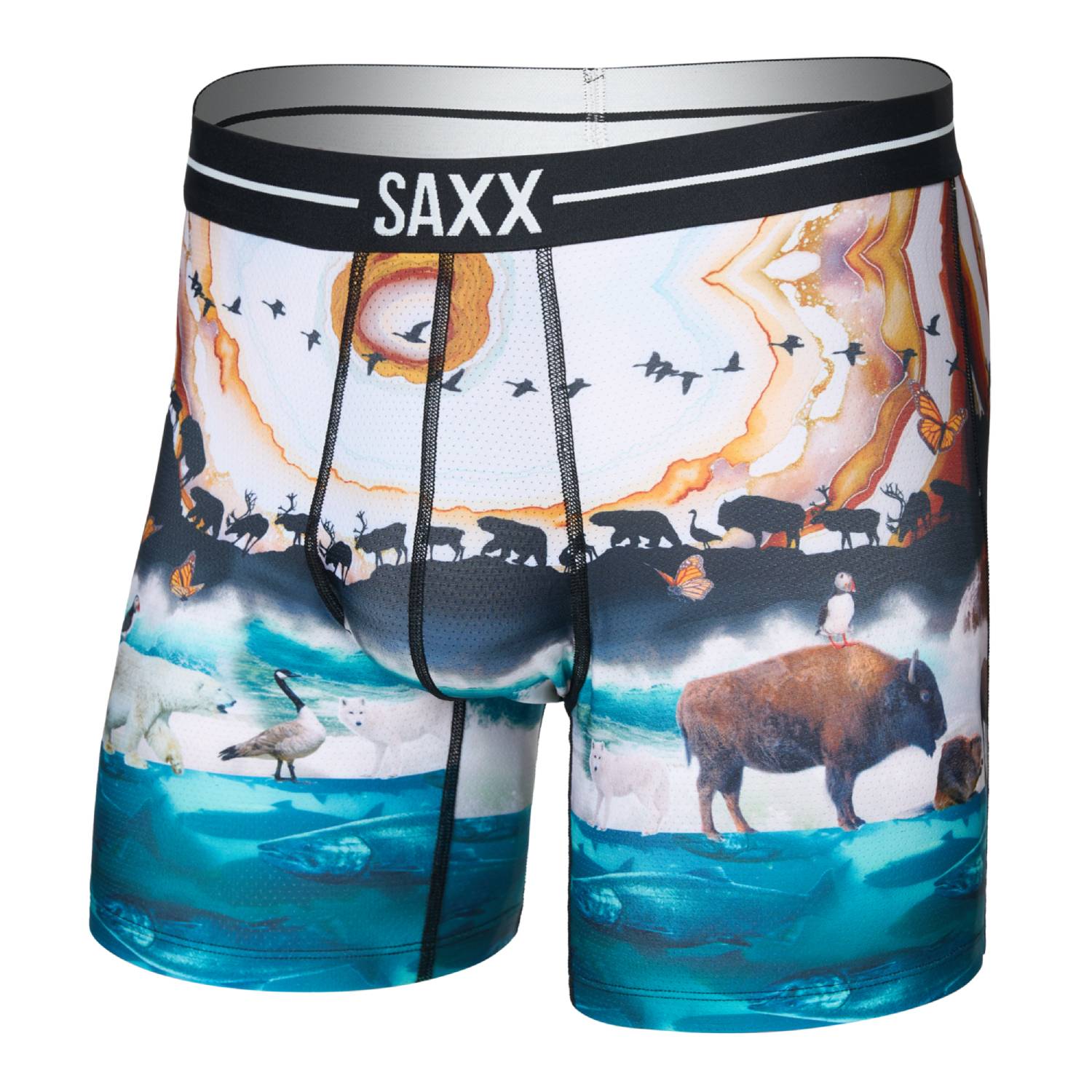 Saxx Volt Breathable Mesh Boxer Briefs, Great Migration/Multi Main image