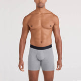 Saxx DropTemp Cooling Cotton Boxer Briefs, Dark Grey Heather