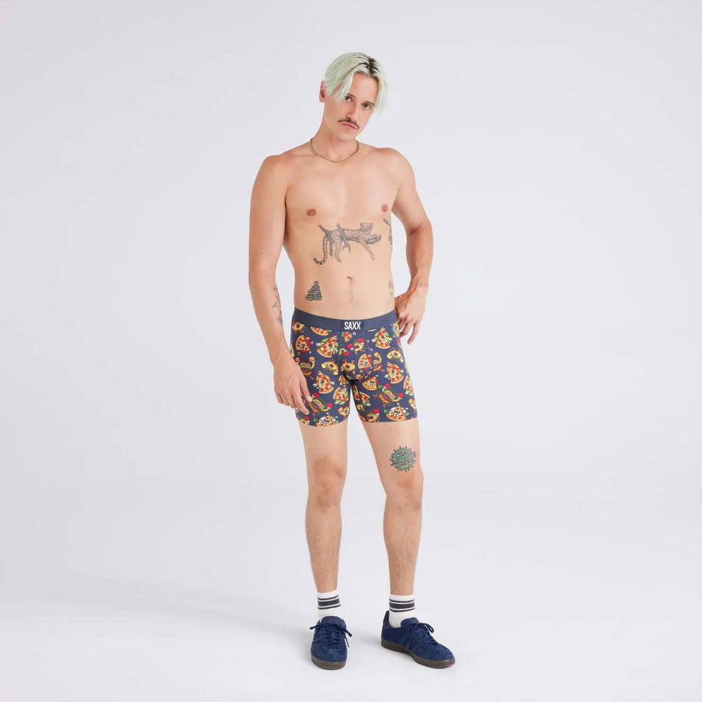 Saxx Vibe Super Soft Boxer Briefs, Food Fight/India Ink
