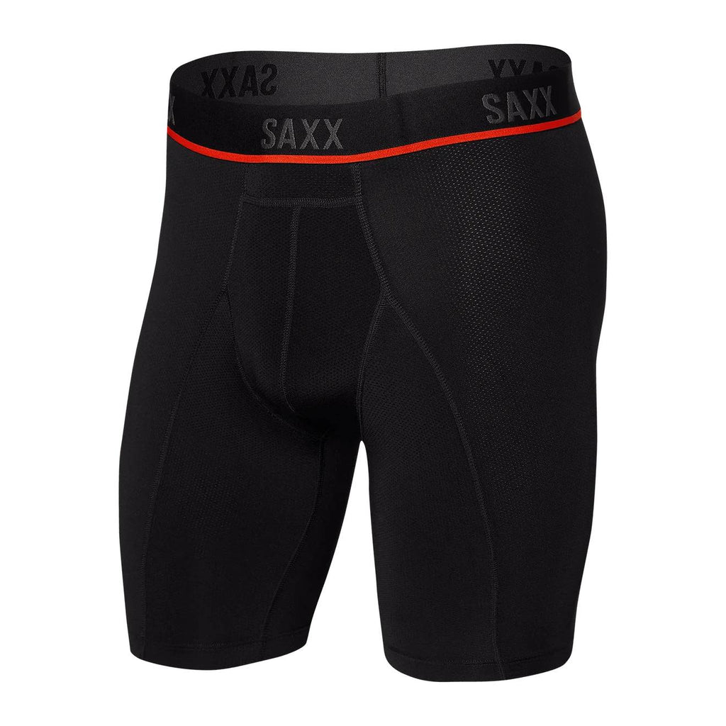 Saxx Kinetic Light Compression Mesh Long Leg Boxer Briefs, Black