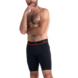 Saxx Kinetic Light Compression Mesh Long Leg Boxer Briefs, Black