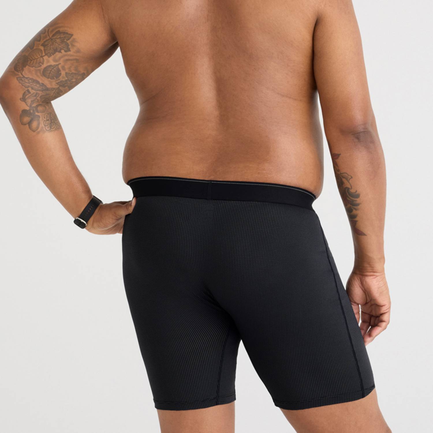 Saxx Quest Quick-Dry Mesh Boxer Briefs, Black II