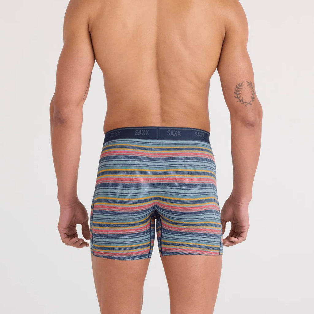 Saxx Quest Quick Dry Mesh 2-Pack Boxer Briefs,Harvest Stripe/Maritime