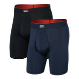 Saxx Multi-Sport Mesh 2-Pack Long Boxer Briefs, Navy/Black