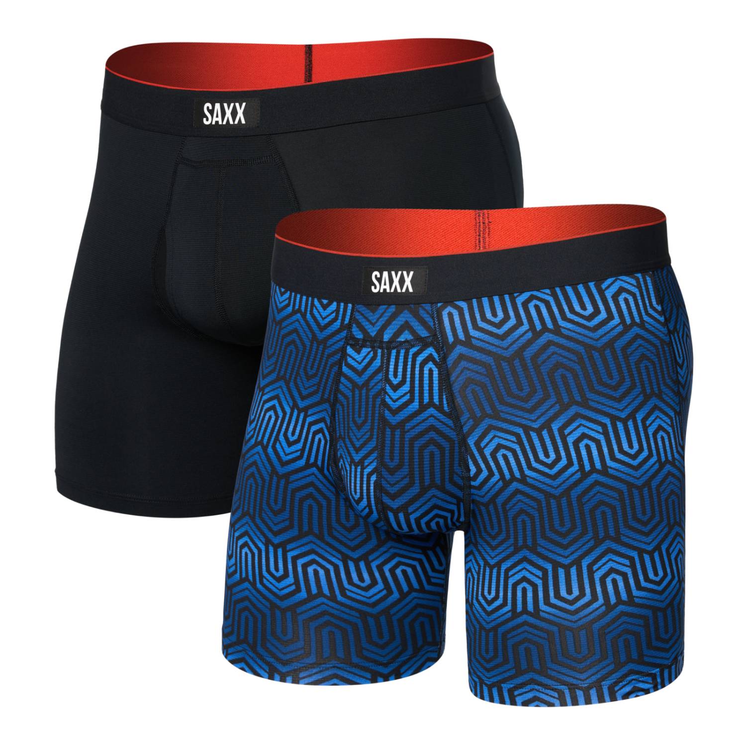 Saxx Multi Sport 2-Pack Mesh Boxer Briefs, Chain of Command/Black Main image