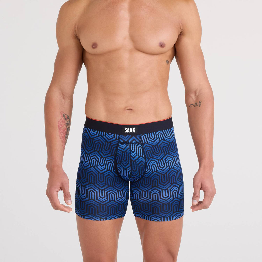 Saxx Multi Sport 2-Pack Mesh Boxer Briefs, Chain of Command/Black