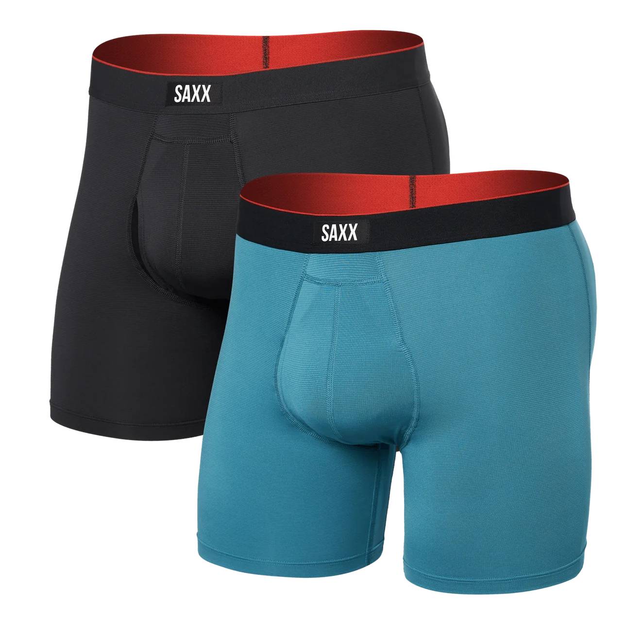 Saxx Multi-Sport Mesh 2-Pack Boxer Briefs, Hydro Blue/Faded Black Main image