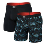 Saxx Multi-Sport Mesh 2-Pack Boxer Briefs, Palm Camo Glow/Black