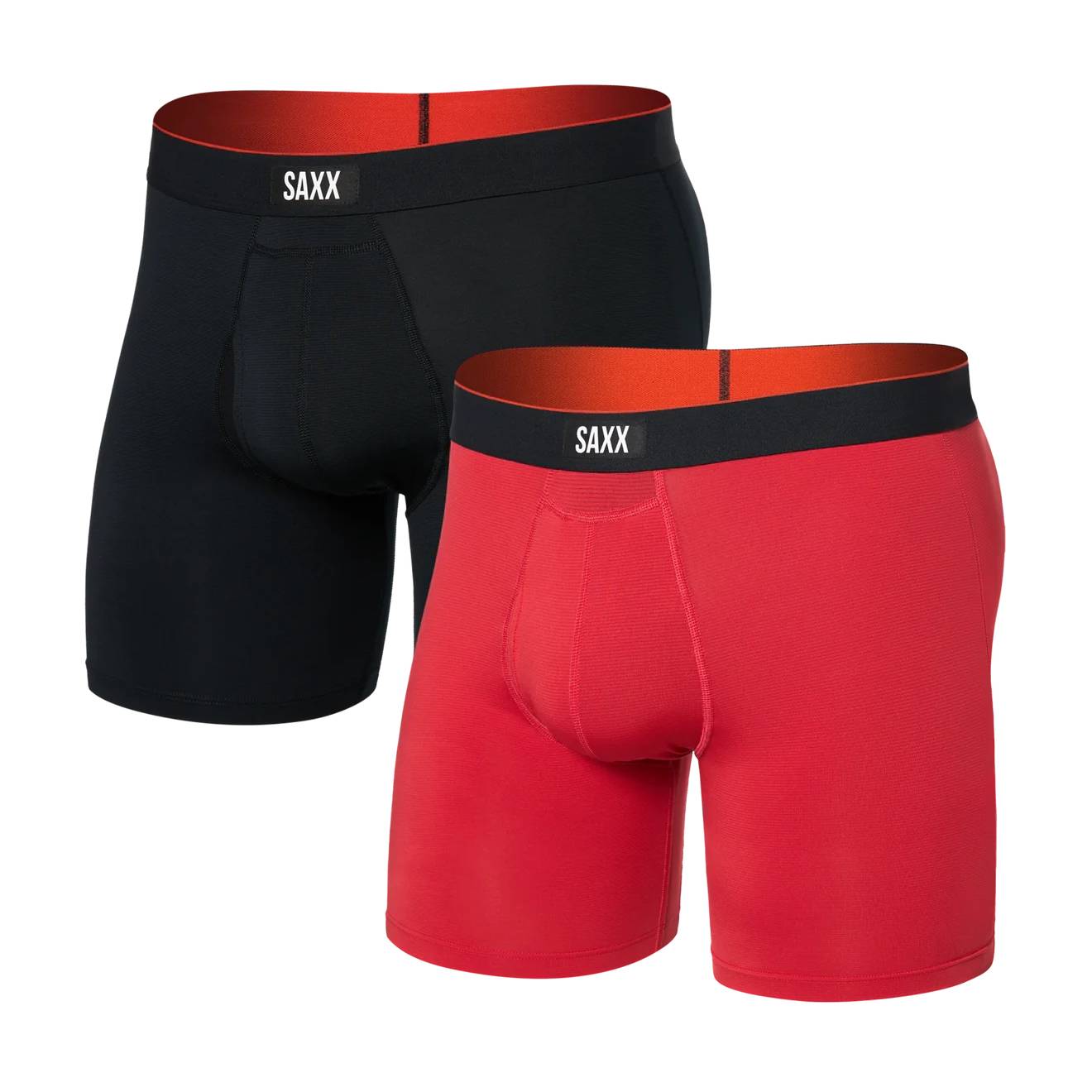 Saxx Multi Sport 2-Pack Mesh Boxer Briefs, Sunset Red/Black Main image