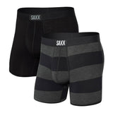 Saxx Vibe Super Soft 2-Pack Boxer Briefs, Graphite Ombre Rugby/Black